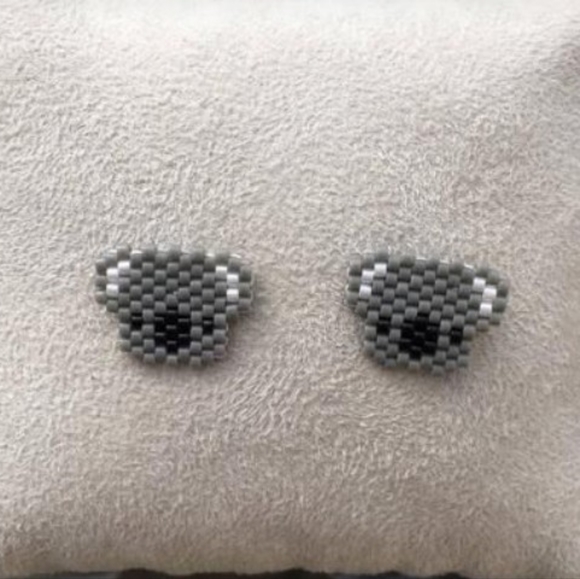 Flat beaded koala earrings - Picture 2 of 3